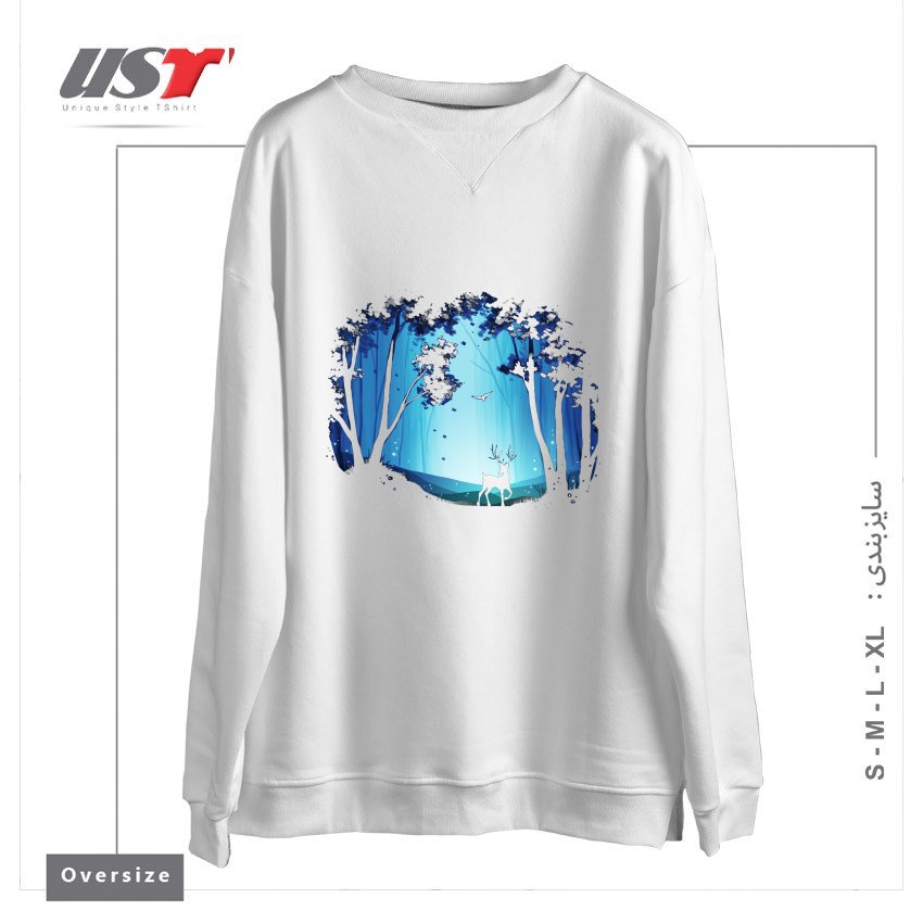سوییشرت اورسایز طرح THE HEART OF THE FOREST
