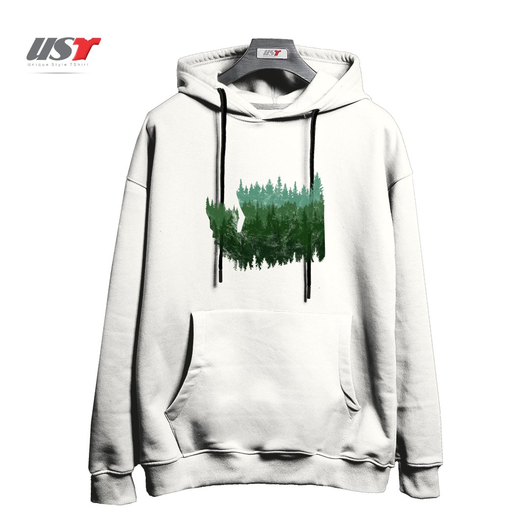 طرح THE WASHINGTON ESCAPE هودی اورسایزرنگ سفید