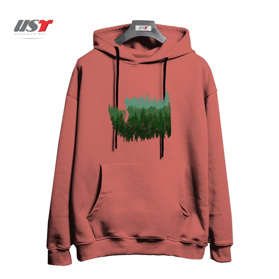 طرح THE WASHINGTON ESCAPE هودی اورسایزرنگ آجری