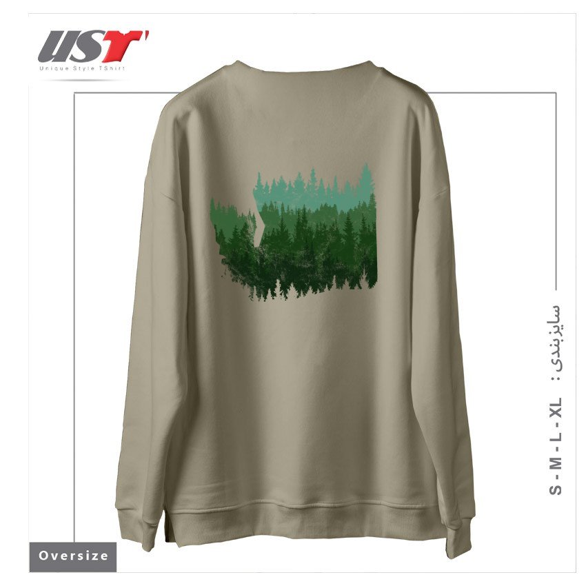 طرح THE WASHINGTON ESCAPE سوییشرت اورسایزرنگ نخودی