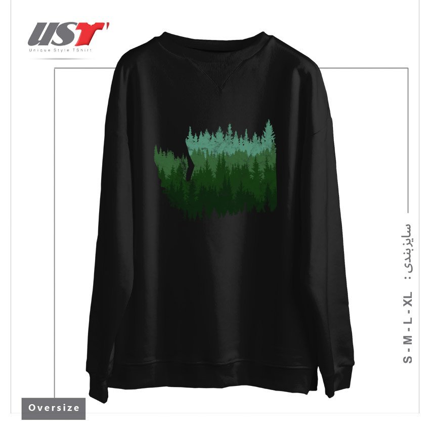 سوییشرت اورسایز طرح THE WASHINGTON ESCAPE