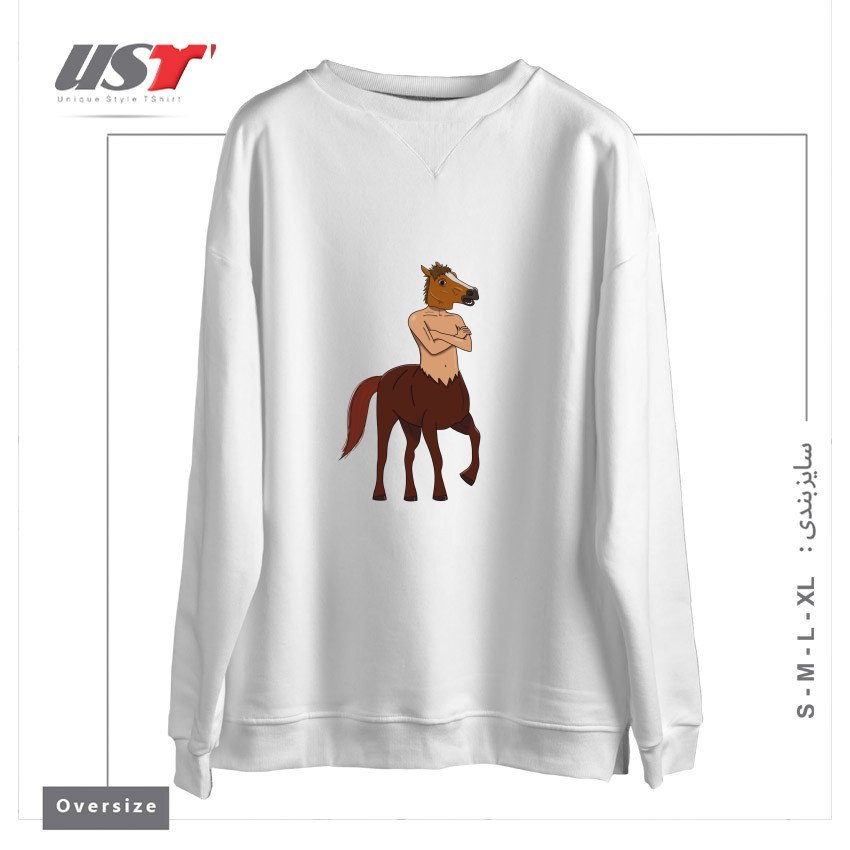 طرح IT'S NOT A PHASE, MOM سوییشرت اورسایزرنگ سفید