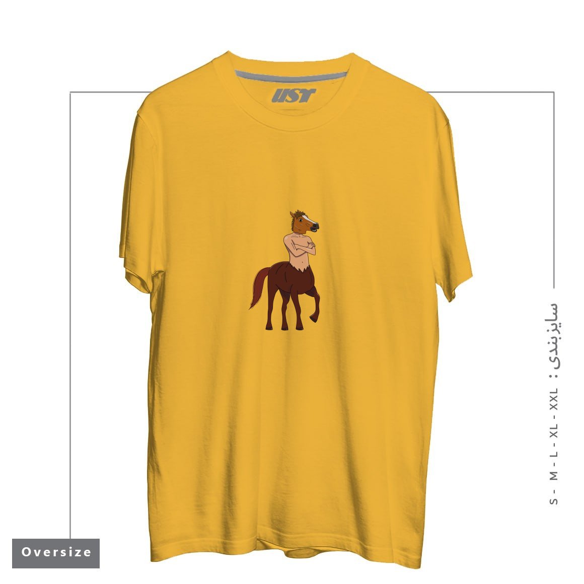 طرح IT'S NOT A PHASE, MOM تیشرت اورسایزرنگ خردلی