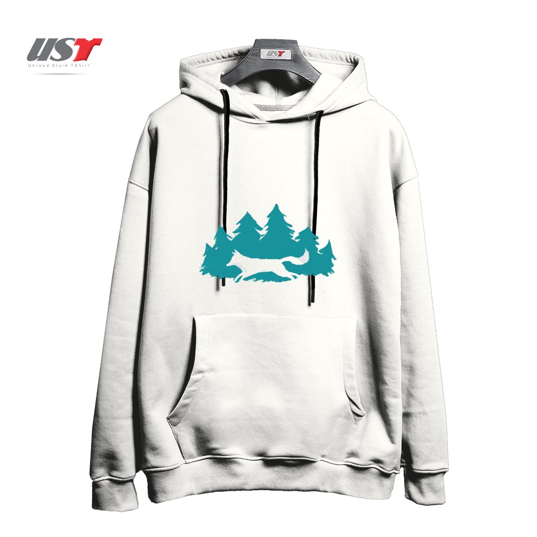 طرح WILD CREATURE هودی اورسایزرنگ سفید