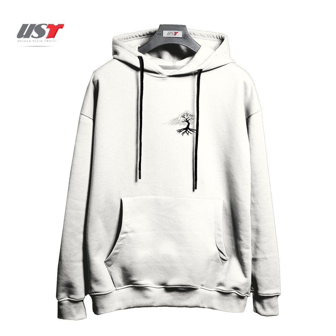 طرح WILLOW TREE هودی اورسایزرنگ سفید