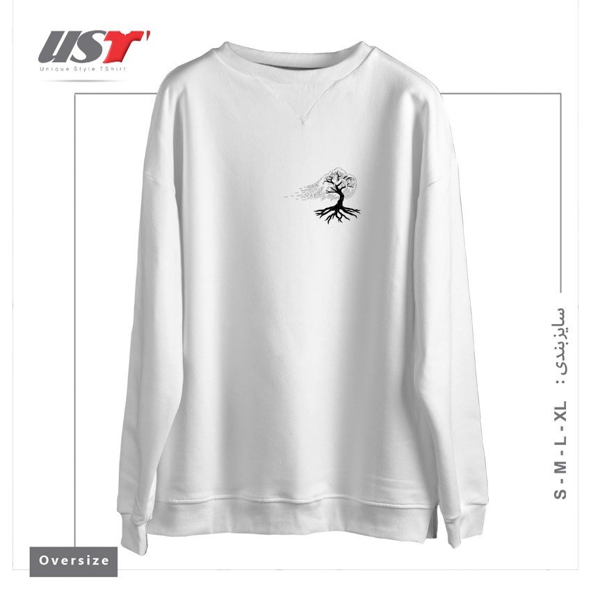 طرح WILLOW TREE سوییشرت اورسایزرنگ سفید