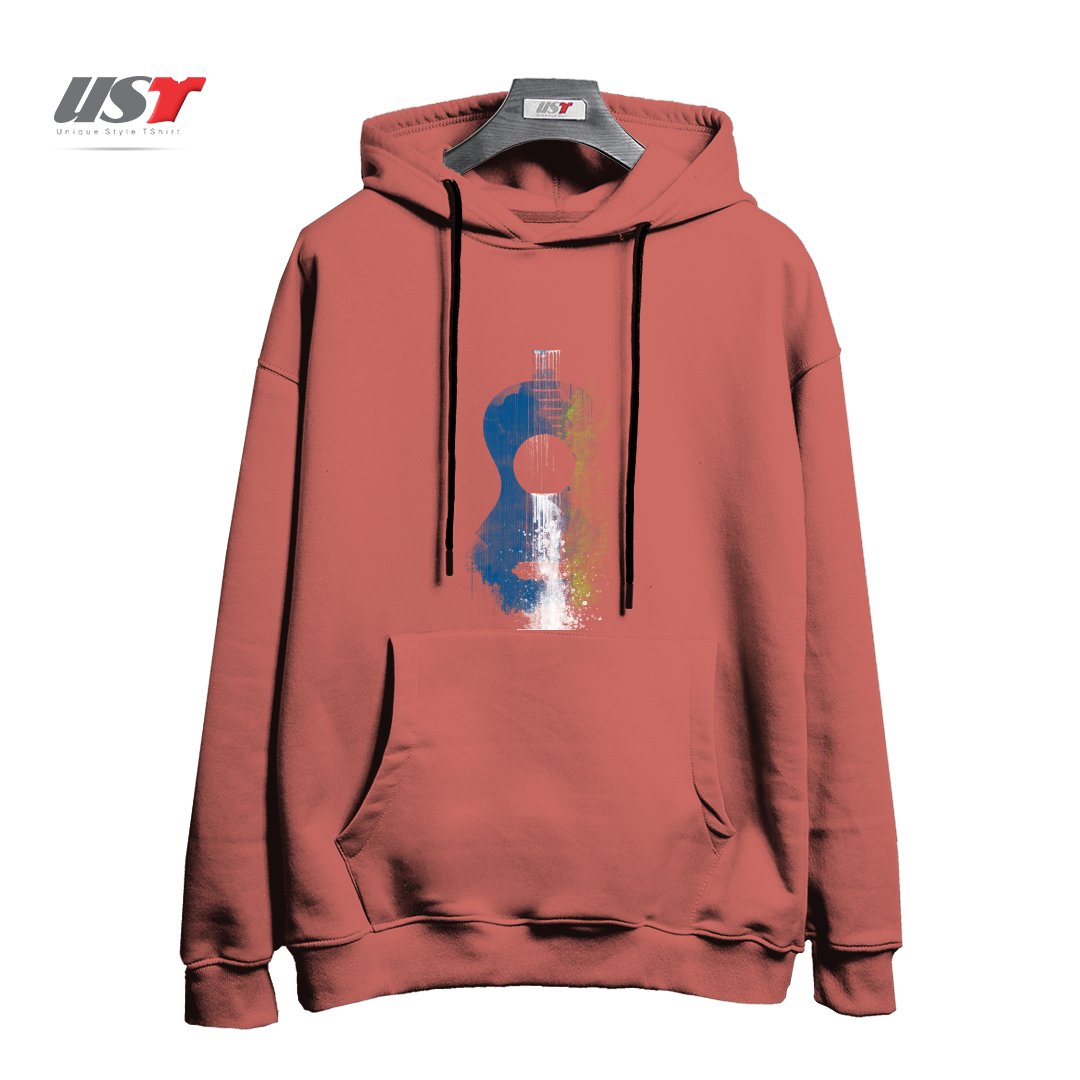 طرح BLUES هودی اورسایزرنگ آجری