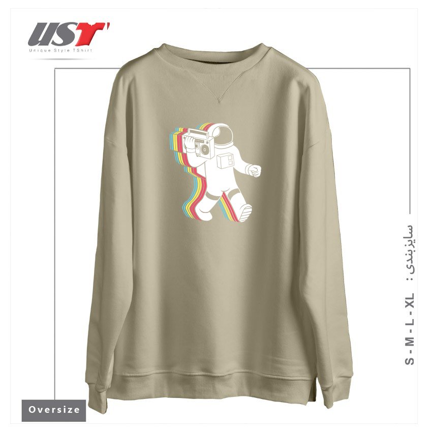 طرح FUNKALICIOUSFUNKALICIOUS سوییشرت اورسایزرنگ نخودی