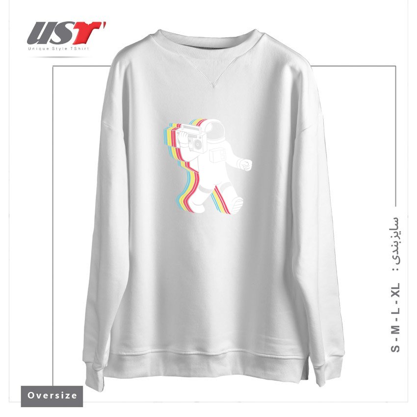 طرح FUNKALICIOUSFUNKALICIOUS سوییشرت اورسایزرنگ سفید