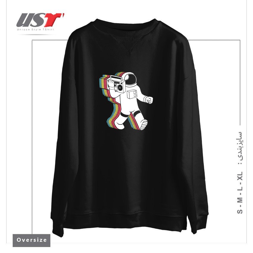 طرح FUNKALICIOUSFUNKALICIOUS سوییشرت اورسایزرنگ مشکی