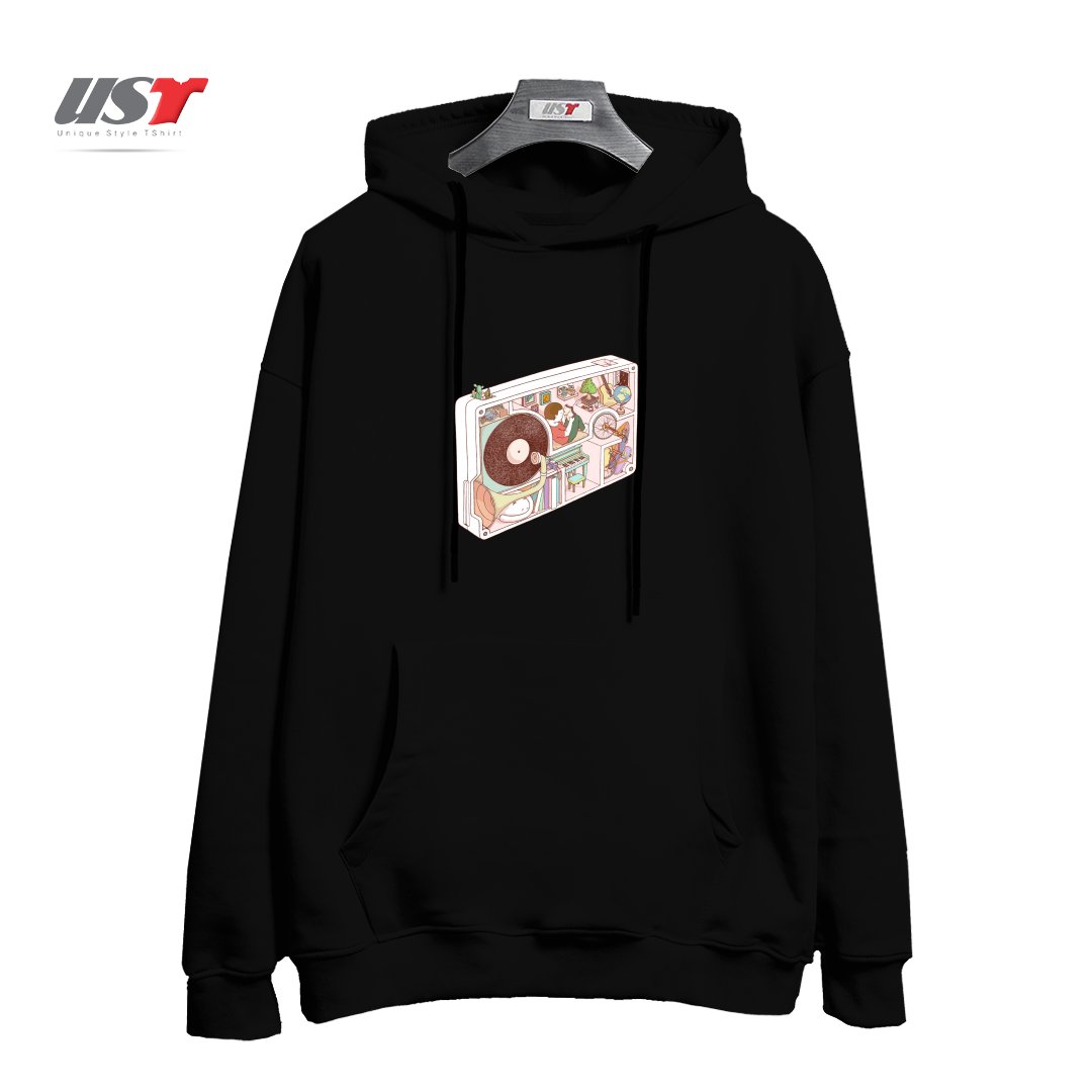 طرح INSIDE ANALOG2 هودی اورسایزرنگ مشکی