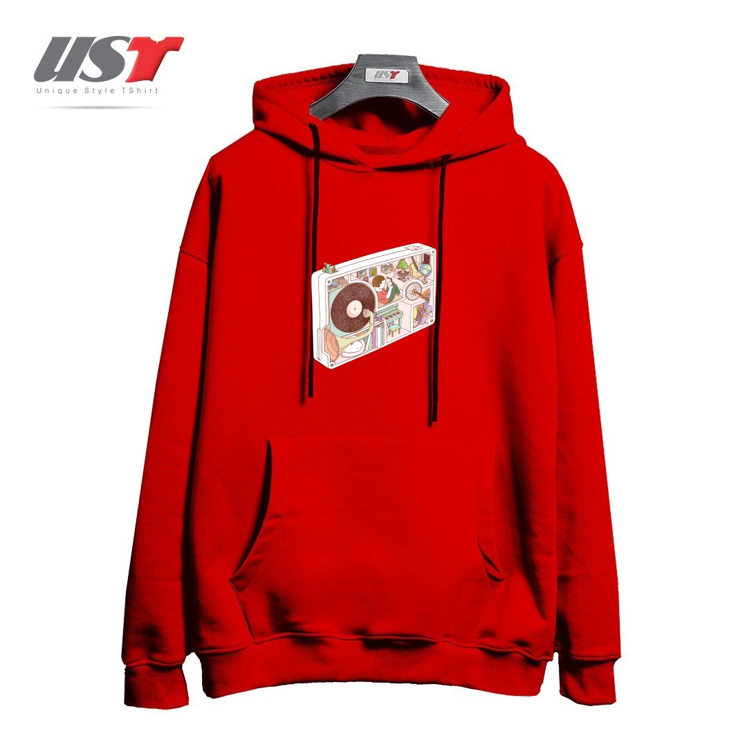 طرح INSIDE ANALOG2 هودی اورسایزرنگ قرمز