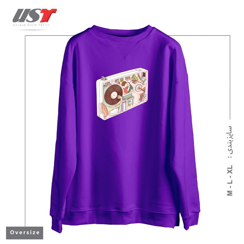 سوییشرت اورسایز طرح INSIDE ANALOG2