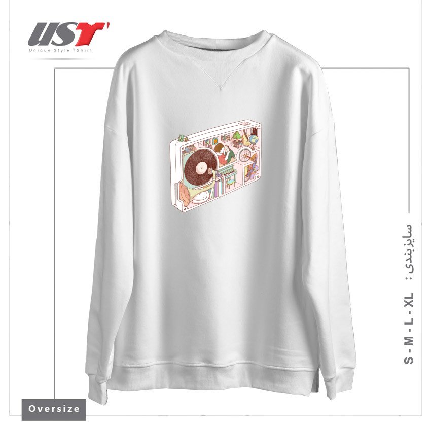 سوییشرت اورسایز طرح INSIDE ANALOG2