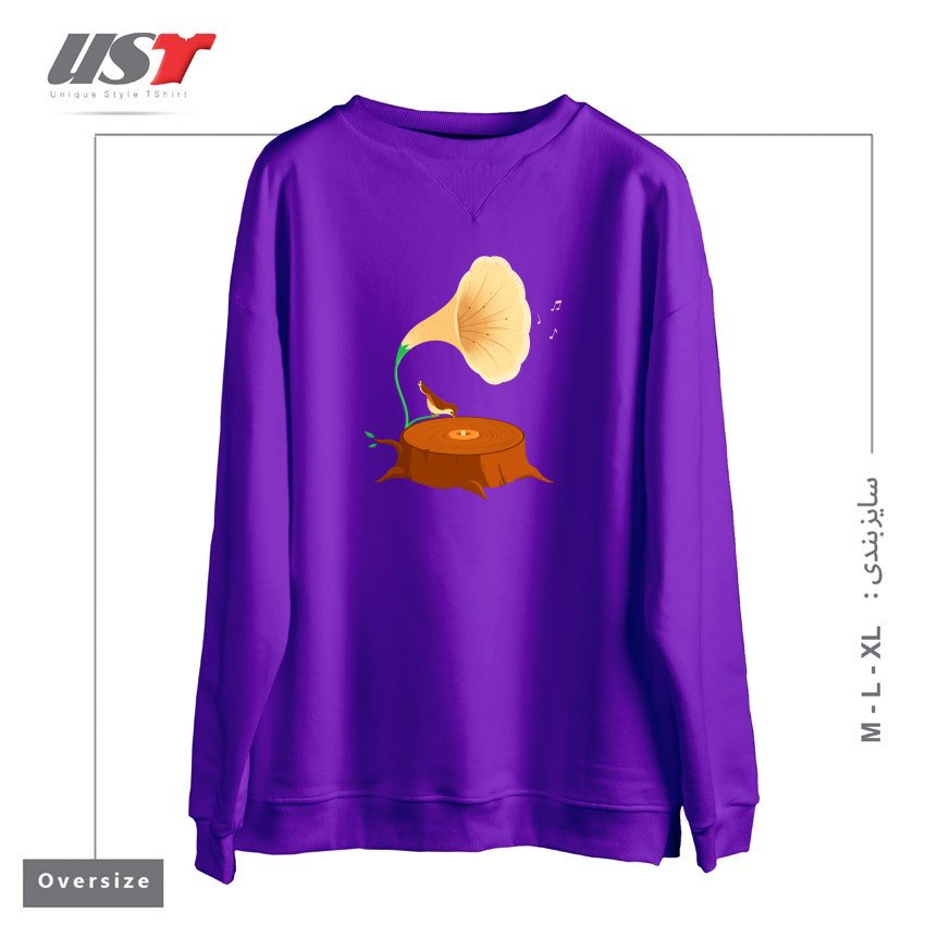 سوییشرت اورسایز طرح LISTEN TO MOTHER NATURE