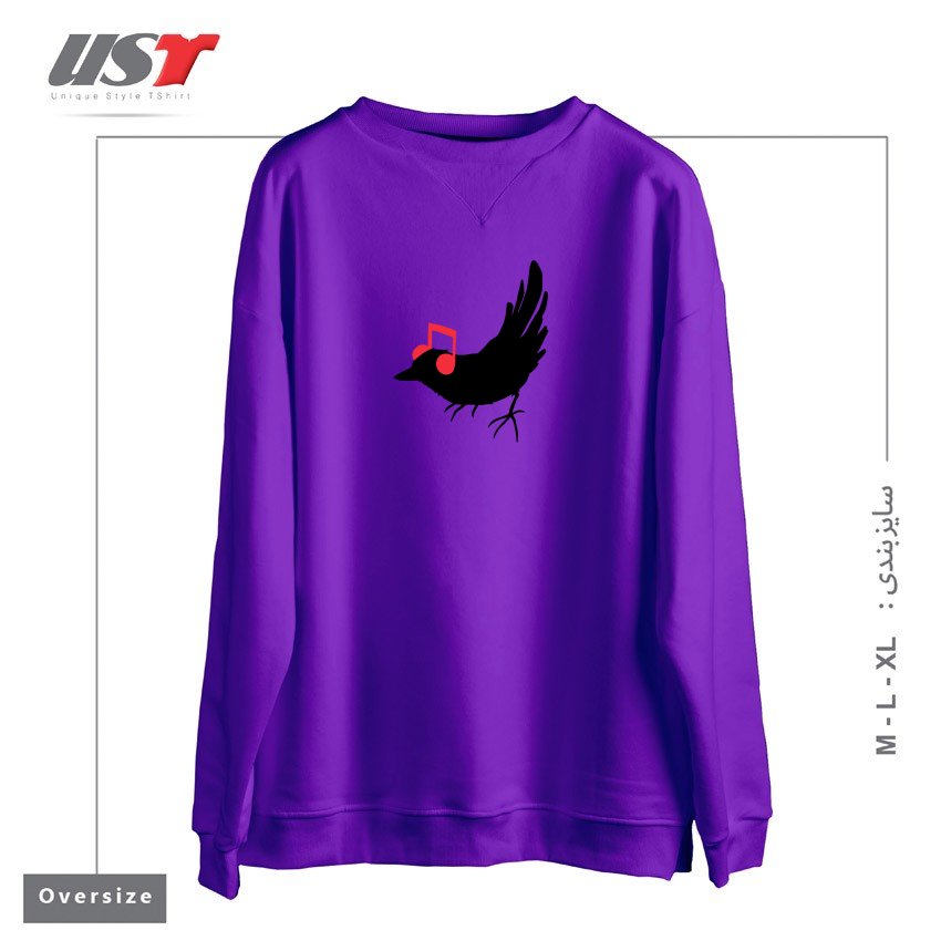 سوییشرت اورسایز طرح LISTENING TO MY SONG