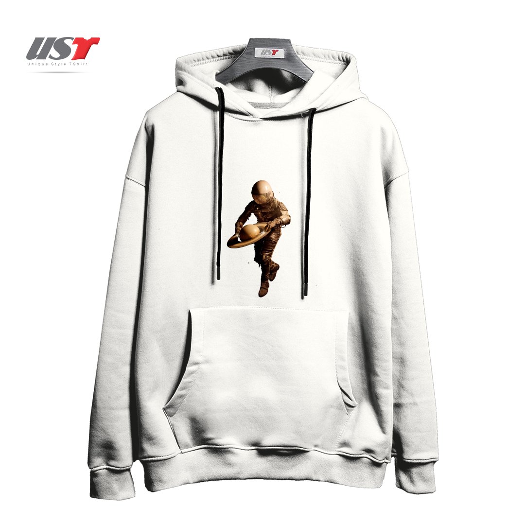 طرح SATURNTABLE هودی اورسایزرنگ سفید