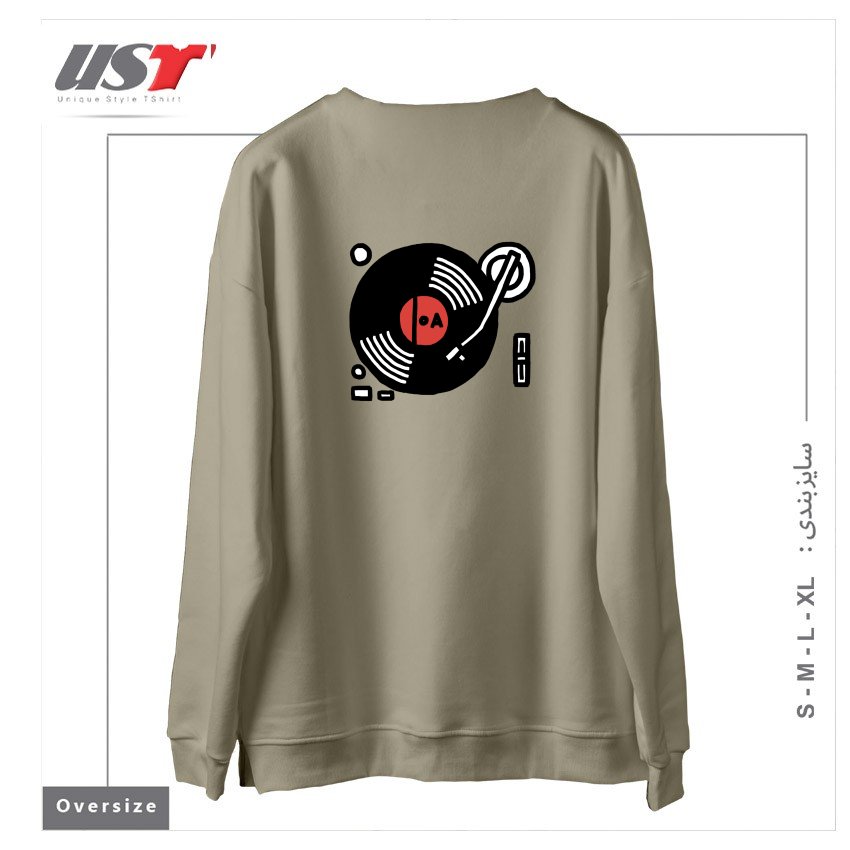 طرح SCRATCH MY BACK سوییشرت اورسایزرنگ نخودی