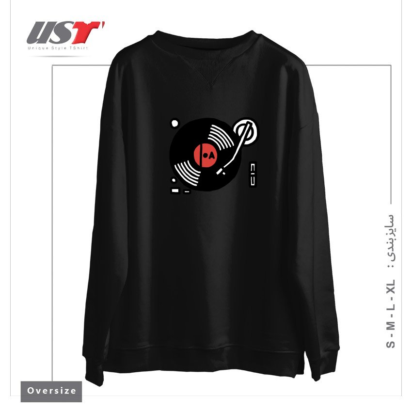 طرح SCRATCH MY BACK سوییشرت اورسایزرنگ مشکی