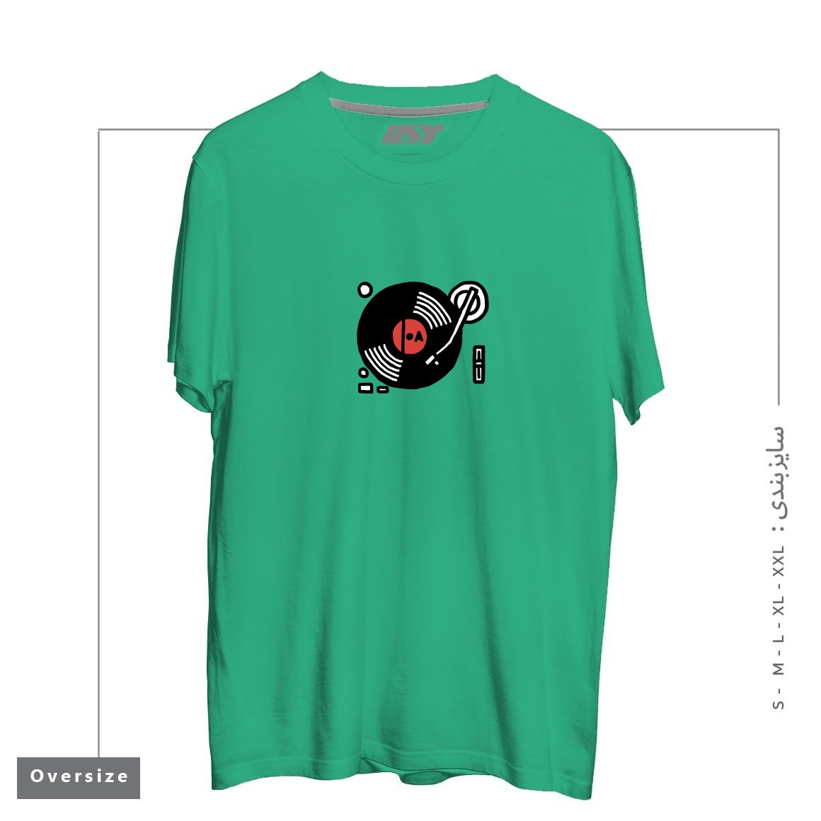 طرح SCRATCH MY BACK تیشرت اورسایزرنگ سبز