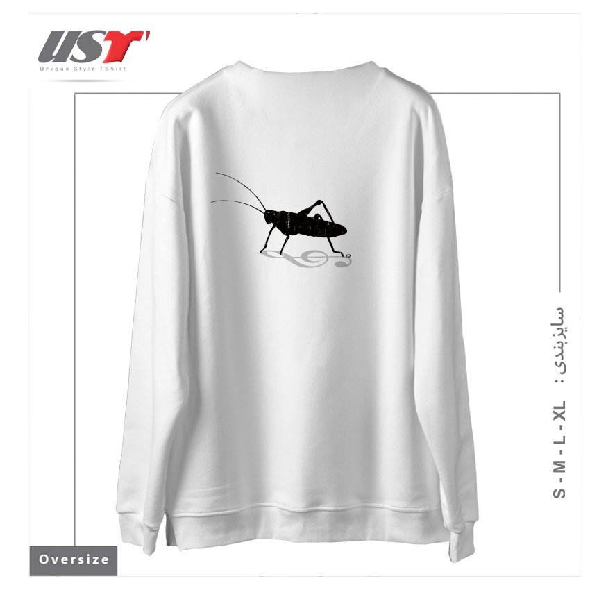 طرح SUMMER MUSIC سوییشرت اورسایزرنگ سفید