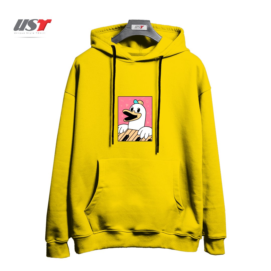 طرح SYNTH DUCK هودی اورسایزرنگ زرد