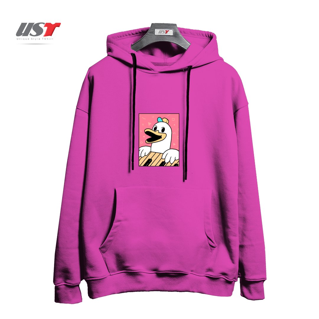 طرح SYNTH DUCK هودی اورسایزرنگ صورتی