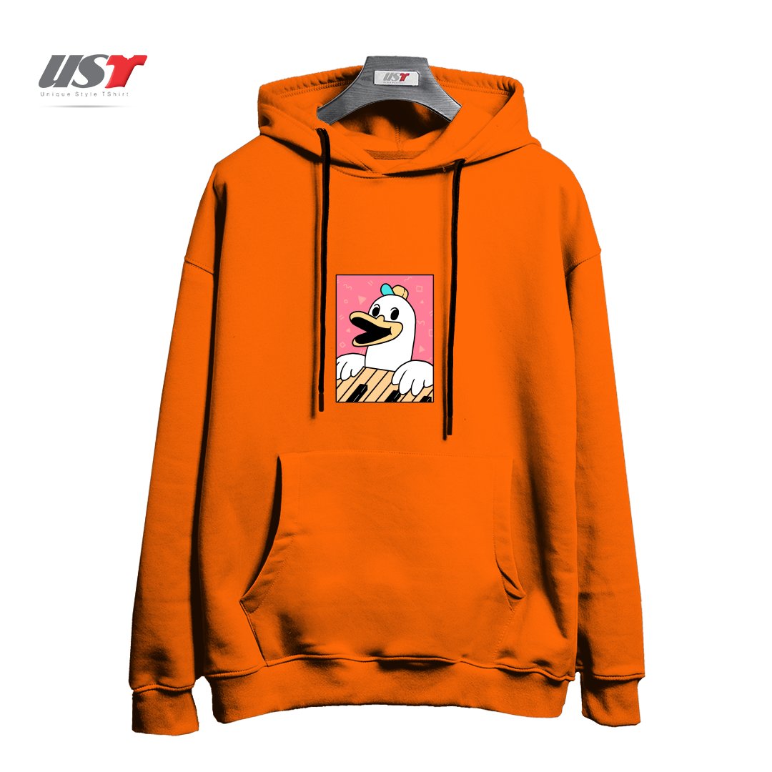 طرح SYNTH DUCK هودی اورسایزرنگ نارنجی