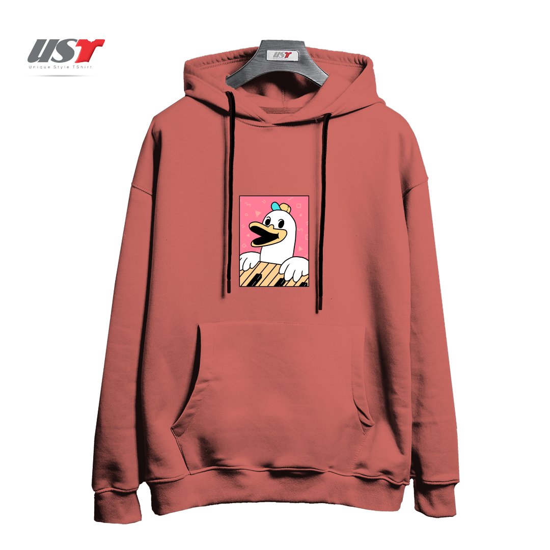 طرح SYNTH DUCK هودی اورسایزرنگ آجری