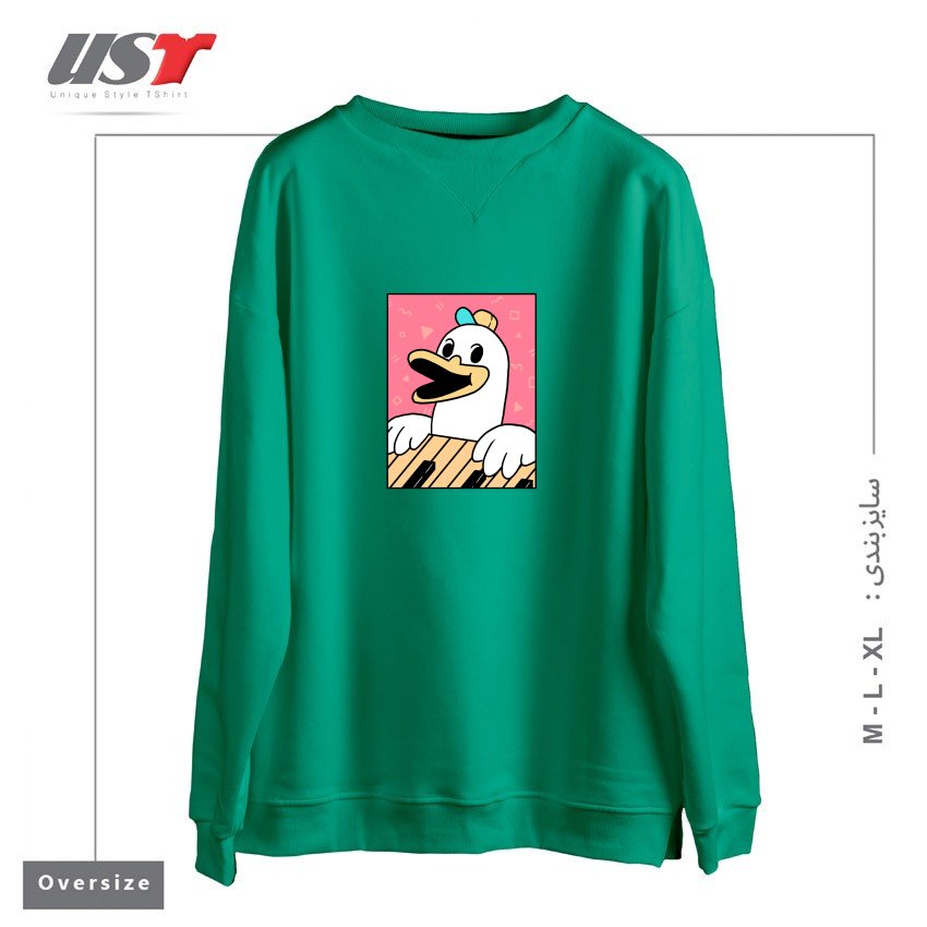 سوییشرت اورسایز طرح SYNTH DUCK