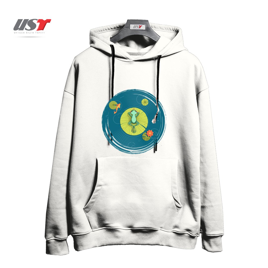 طرح RELAX1 هودی اورسایزرنگ سفید