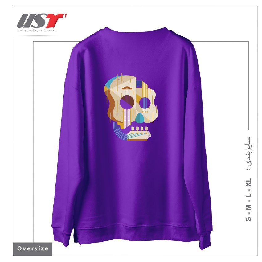 طرح THE VINYL SYSTEM (COLOUR)1 سوییشرت اورسایزرنگ بنفش