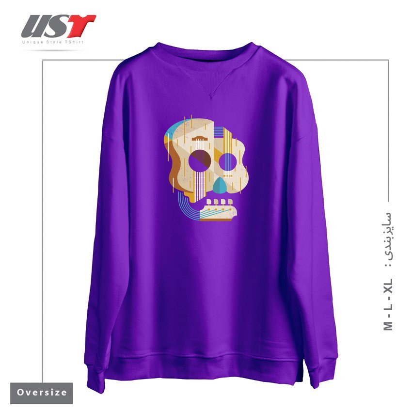 سوییشرت اورسایز طرح THE VINYL SYSTEM (COLOUR)1