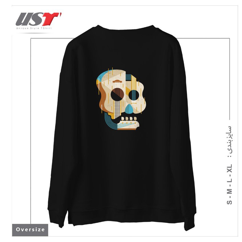 طرح THE VINYL SYSTEM (COLOUR)1 سوییشرت اورسایزرنگ مشکی