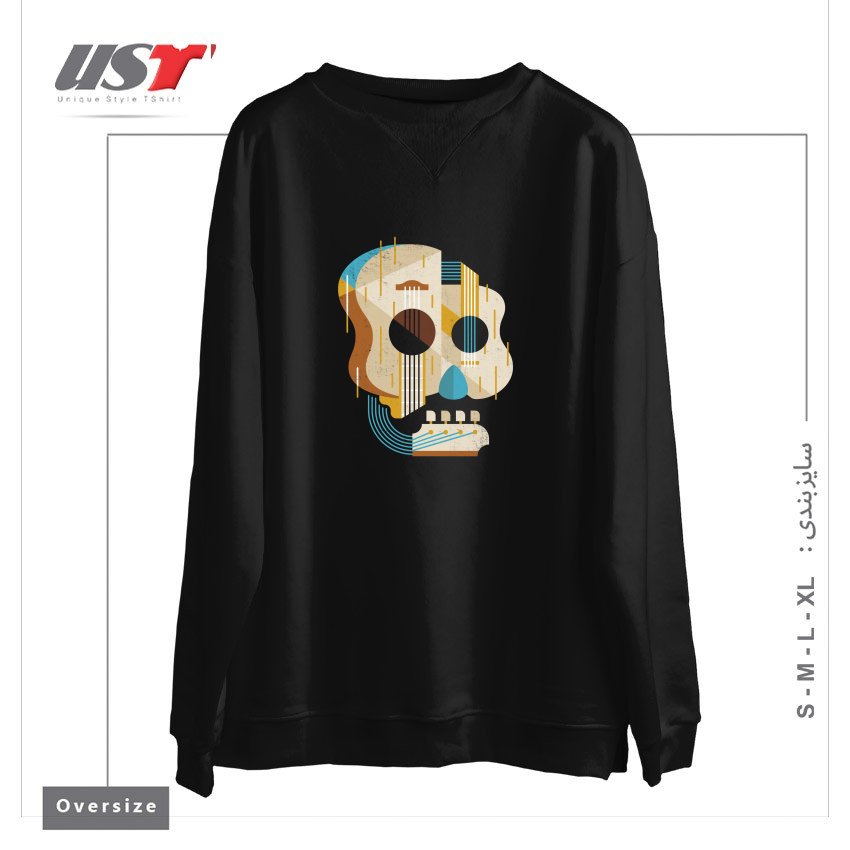 طرح THE VINYL SYSTEM (COLOUR)1 سوییشرت اورسایزرنگ مشکی