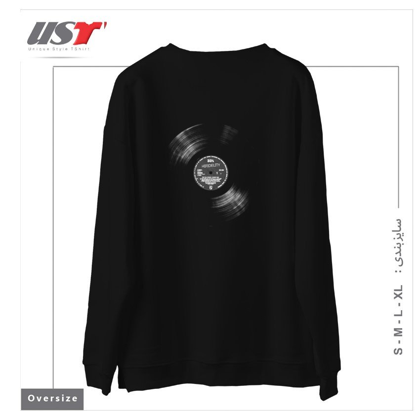 طرح VINYL سوییشرت اورسایزرنگ مشکی