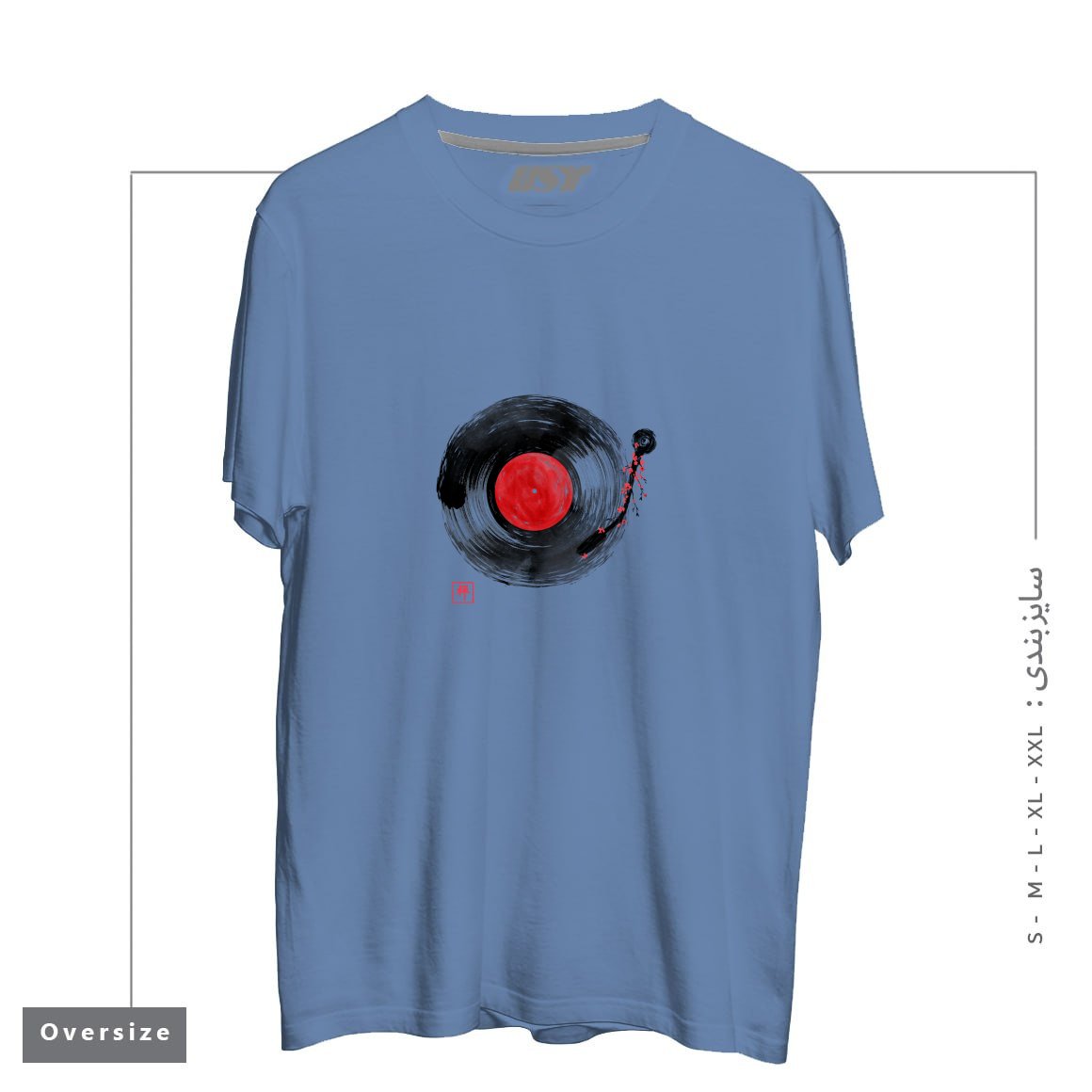 طرح ZEN MUSIC1 تیشرت اورسایزرنگ آبی نفتی