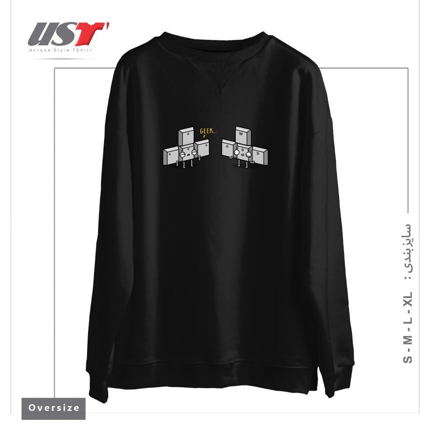 طرح GEEKY KEYS! سوییشرت اورسایزرنگ مشکی