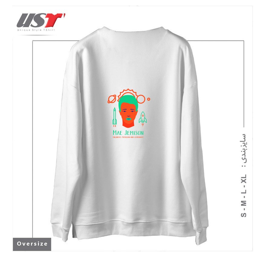 طرح MAE JEMISON سوییشرت اورسایزرنگ سفید
