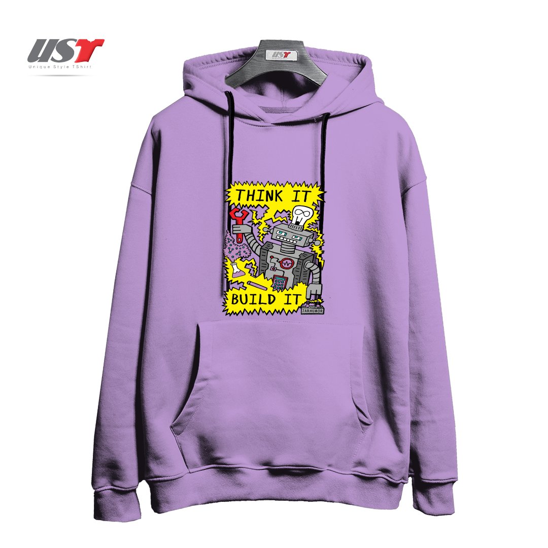 طرح THINK BUILD ROBOT هودی اورسایزرنگ یاسی