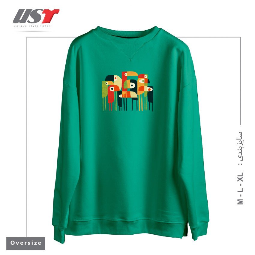 سوییشرت اورسایز طرح BIRDS