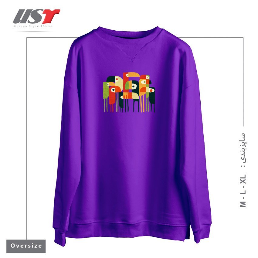 سوییشرت اورسایز طرح BIRDS