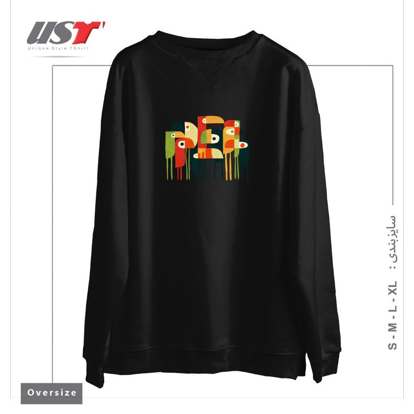 سوییشرت اورسایز طرح BIRDS