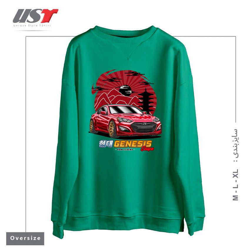 سوییشرت اورسایز طرح KDM STREET RACING HYUNDAI GENESIS COUPE
