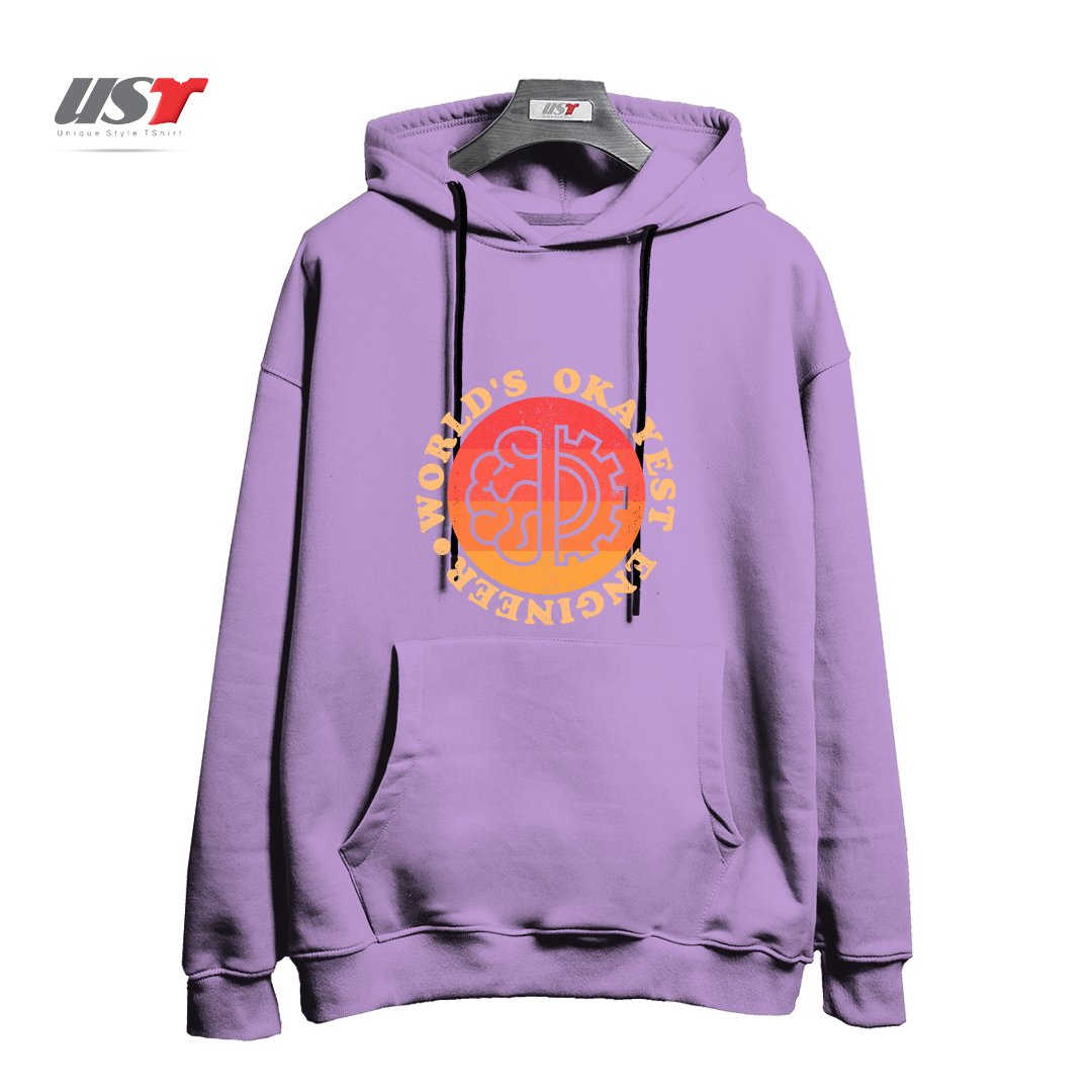 هودی اورسایز طرح WORLDS OKAYEST ENGINEER