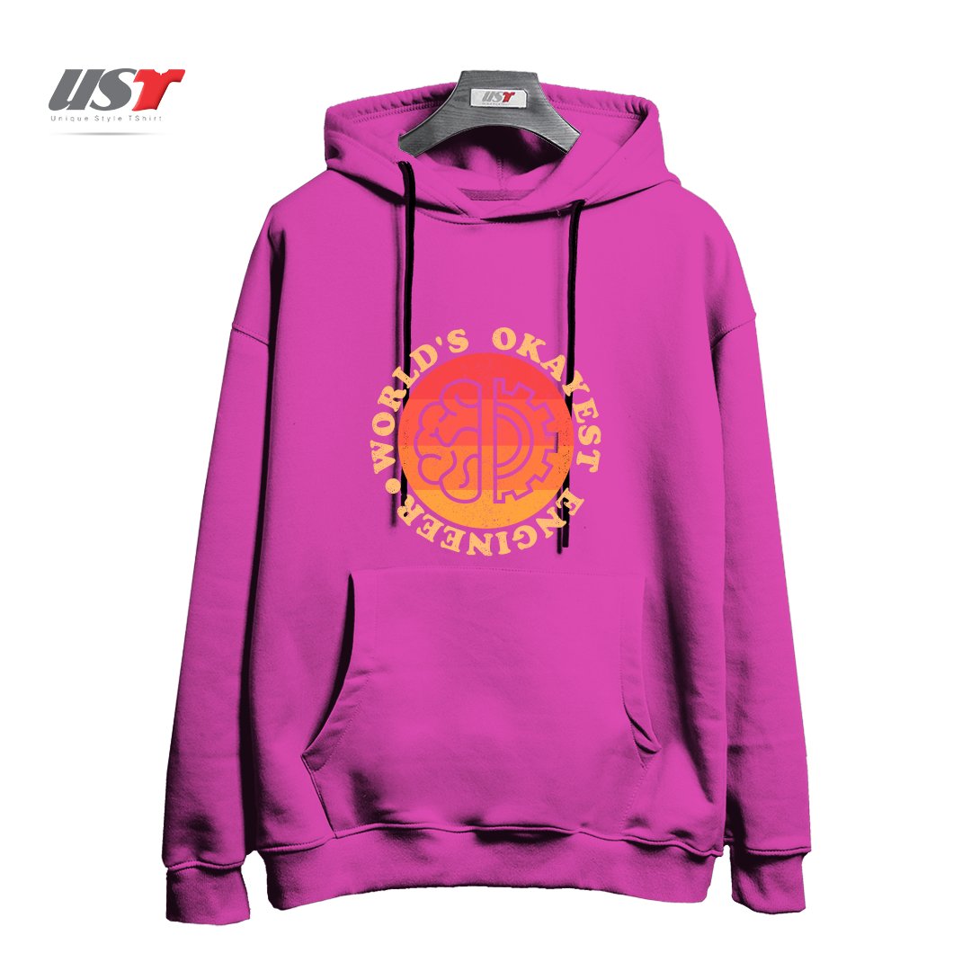 هودی اورسایز طرح WORLDS OKAYEST ENGINEER