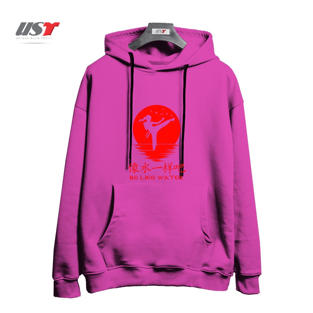 هودی اورسایز طرح BE LIKE WATER MMA GIRL1