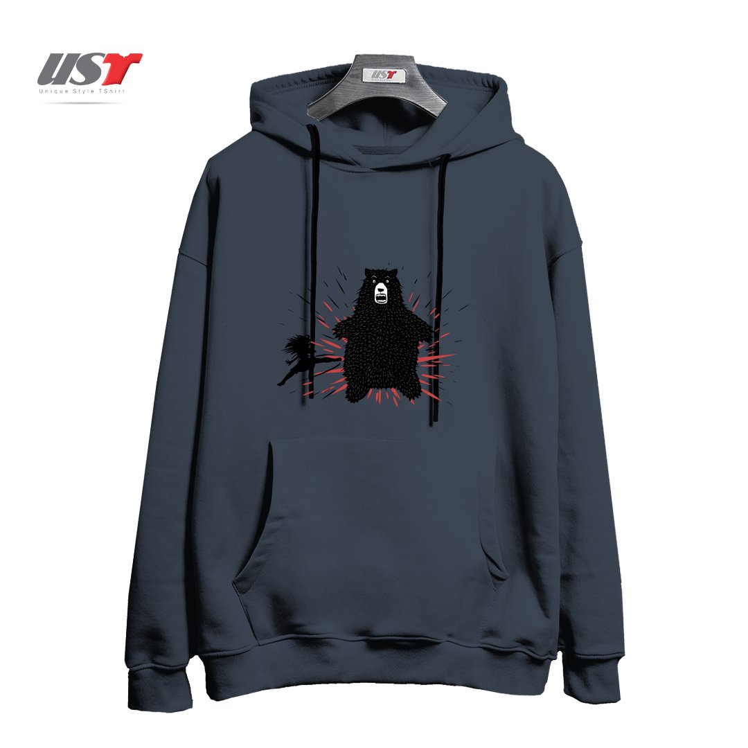 طرح BEAR KICK2 هودی اورسایزرنگ دودی