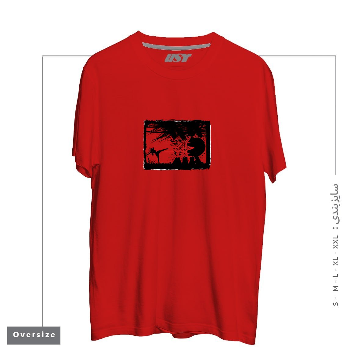 طرح BEAR KICK3 تیشرت اورسایزرنگ قرمز