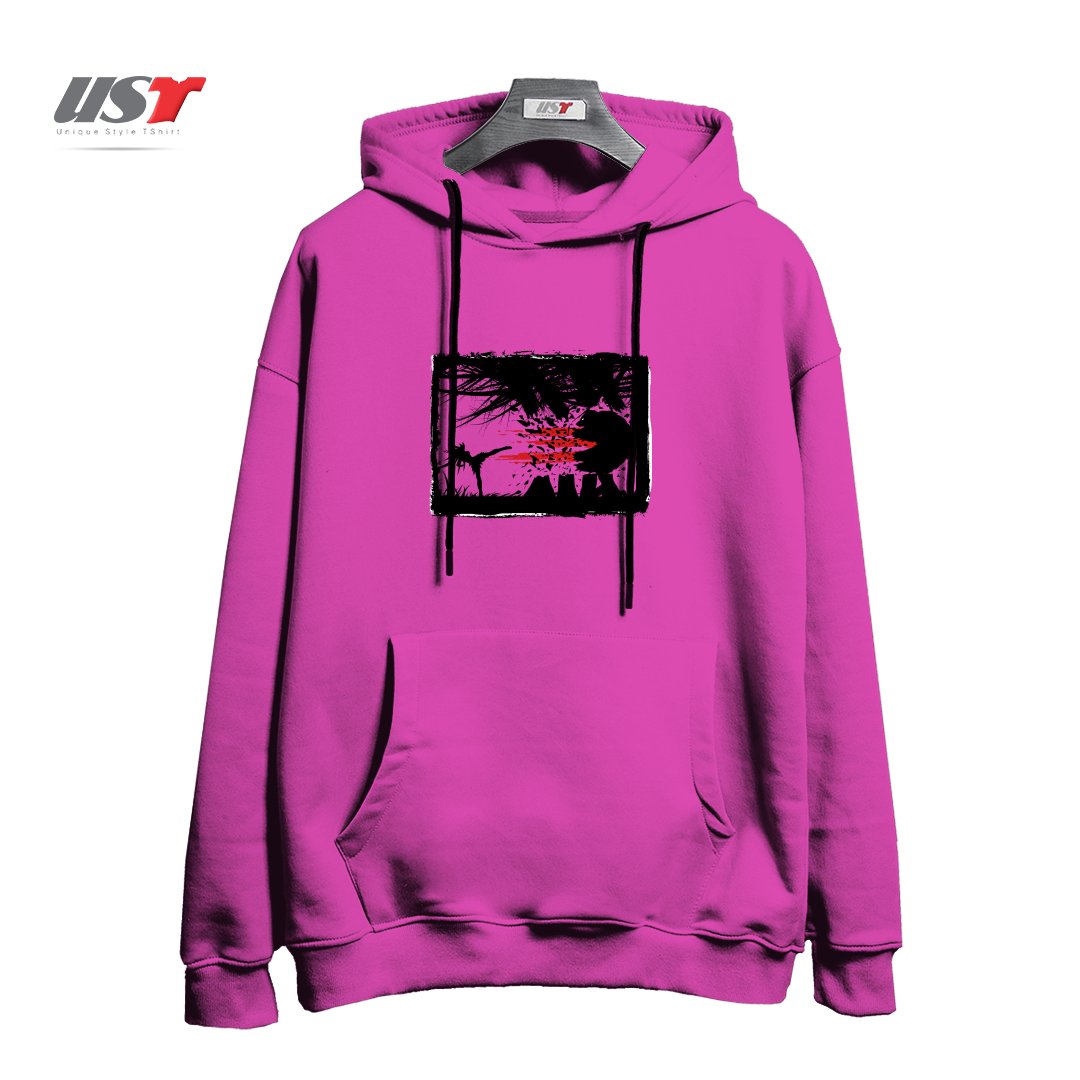 طرح BEAR KICK3 هودی اورسایزرنگ صورتی